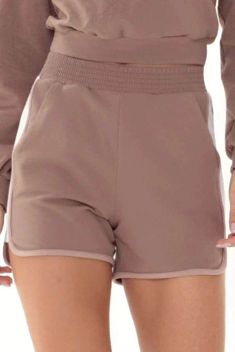 SHORTS MOLETOM CASTANHO GATABAKANA