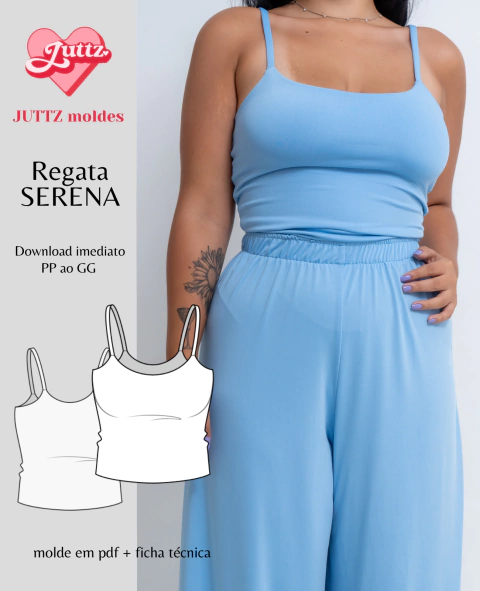 Regata Serena – Molde Regata Feminina | Molde de Costura Digital PDF - comprar online