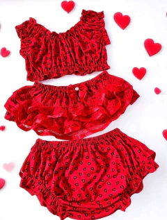 Conjunto Top Coração