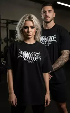 METAL - UNISEX PUMP COVER - OVERSIZED GYM T-SHIRT - BLACK