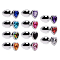 Plug Anal Metal Coração Pedra G Sensual Love