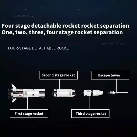 1969 pçs espaço foguete 92176 blocos de construção lançamento modelo veícu