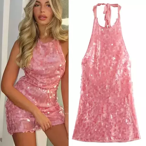 Vestido Lantejoulas Tule Feminino - comprar online