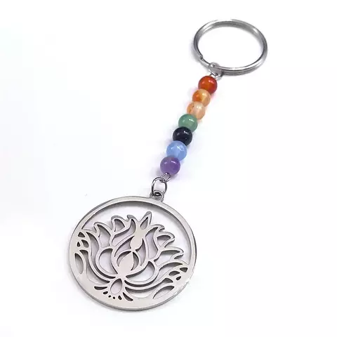 Chave do Chakra – Chaveiro Espiritual Lótus de Aço Inoxidável com Contas - comprar online