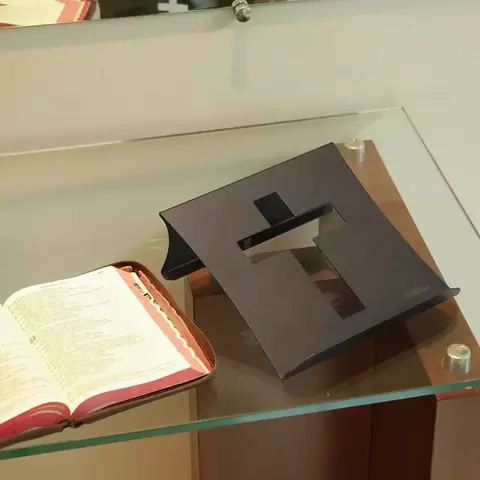 Suporte de Bíblia 22 x 22 Cm - Aço - Preto Fosco