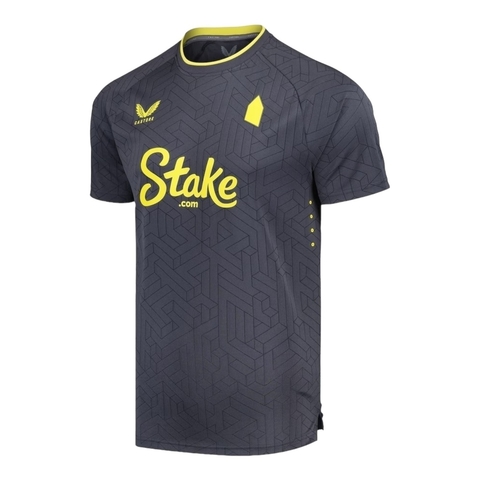 Camisa Everton II 24/25 - Torcedor Castore Masculina - Cinza com detalhes em amarelo