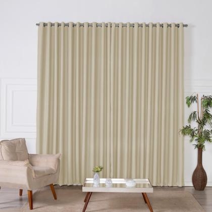 Cortina Eclipse Lisa 2,80m x 1,80m Forro Corta Luz 100% PVC Taty Decor - Marfim