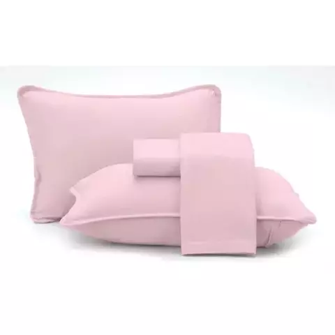 Jogo de Cama Queen 04 Peças Fio Penteado Malha Altenburg Rose Natural