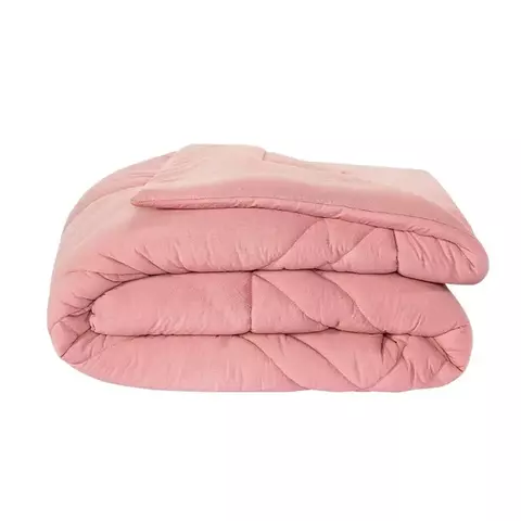 Edredom King Top Line Basic Malha Fio Penteado Juma - Rosa