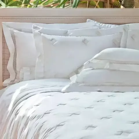 Kit Colcha Queen Tivoli Premium 700 Fios 03 Peças Artelassê - Branco