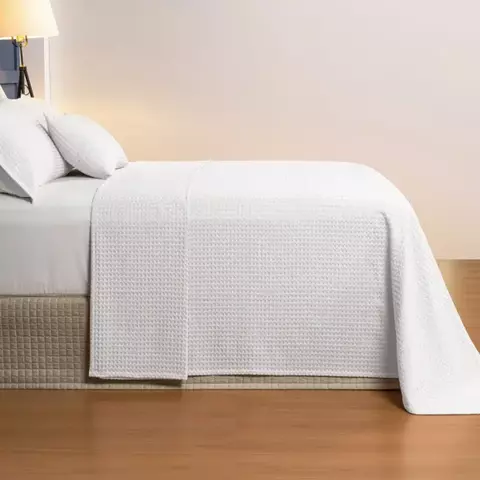 Kit Colcha Solteiro Piquet Premium 02 Peças Lavive - Branco