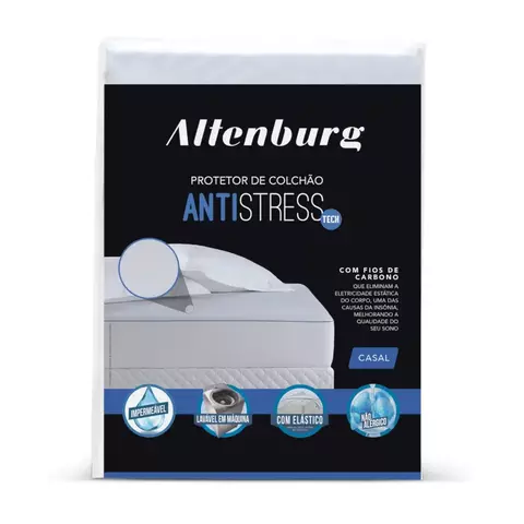 Protetor de Colchão Casal c/ Elástico Antistress Impermeável - Altenburg