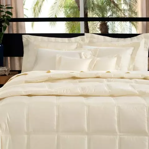 Kit Cobre leito Queen Balli 05 Peças 100% Algodão 400 Fios Lavive - Palha