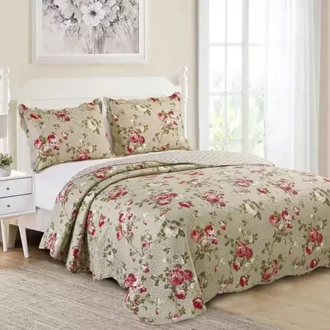 Kit Colcha Solteiro Evolution Patchwork 02 Peças Estampado Camesa - Camelia