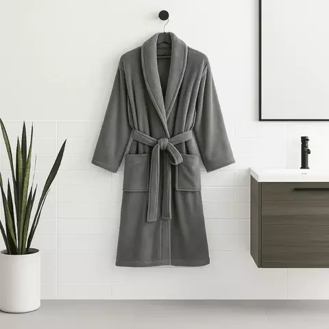 Roupão de Microfibra Unissex Home Design Corttex Chumbo - Tam P