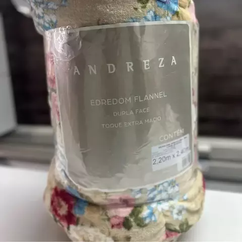 Edredom Queen Dupla Face Flannel 2,20m X 2,40M Andreza - Floral Colorido