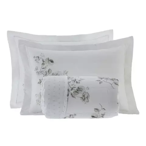 Kit Cobre Leito Queen Vida Bela 100% Algodão Percal 200 Fios Kacyumara - Cily