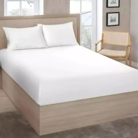 Lençol Avulso Queen C/ Elástico Premium 200 100% Algodão Estamparia - Branco