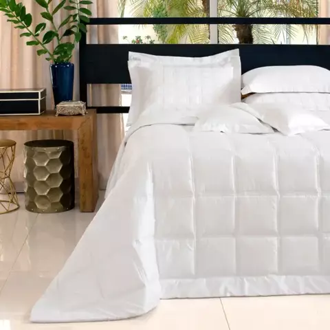 Kit Cobre leito Queen Balli 05 Peças 100% Algodão 400 Fios Lavive - Branco