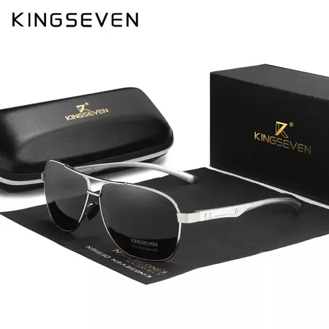 Kingseven óculos de sol polarizados de alumínio, masculino, lente uv400 hd, pi