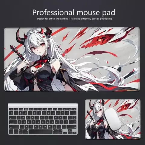Redragon EISA P047 Anime Girl Gaming Mouse Pad - Superfície lisa de lycra, base