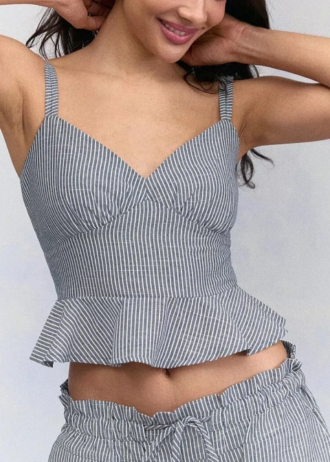 Blusa peplum listras