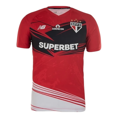 Camisa São Paulo Goleiro 25/26 - Torcedor New Balance Masculina - Vermelha com detalhes em preto e branco