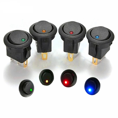 1 Botão Auxiliar Interruptor LED Azul ON e OFF 3 Terminais 12V