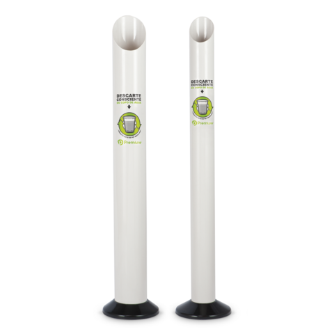 Kit 2 Lixeiras Para Copo Descartável Água + Café - Eco Cor Branco - Premisse