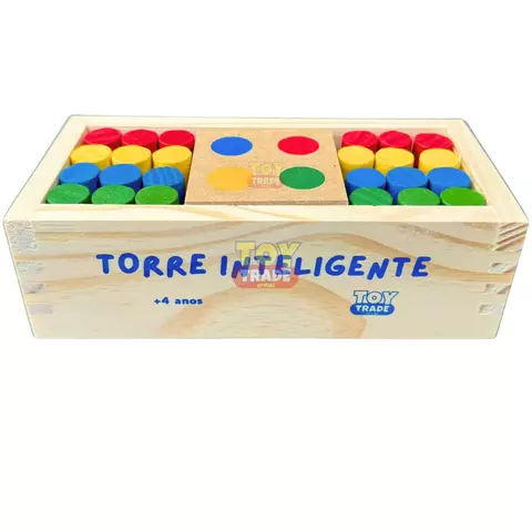 Torre Inteligente Júnior com 34 Peças em Madeira – Mimo de Mamãe Coordenação e Raciocínio - comprar online