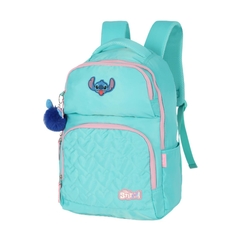 Mochila Escolar Stitch Luxcel Laptop Grande Turquesa