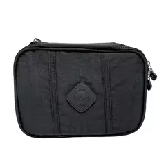 Estojo Box Escolar Luxcel Preto Espaçoso e Estiloso