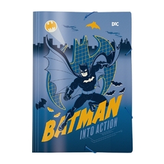 Pasta Com Elástica Escolar Infantil Batman Aba Dac