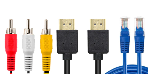 Kit de cableado (alimentación de corriente, RCA, HDMI, CAT5, video)