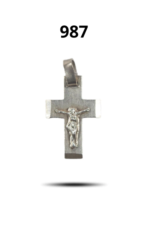 Cruz De Plata Con Cristo 24mm Cod 987