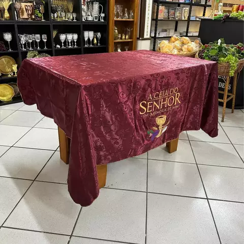 Toalha Brilhante para Mesa de Ceia / 2 x1,5 Metro - Vinho - comprar online