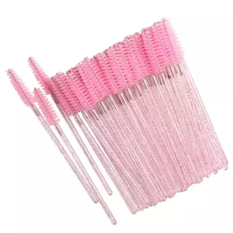 Escovinhas descartáveis Rosa com glitter 50 unidades