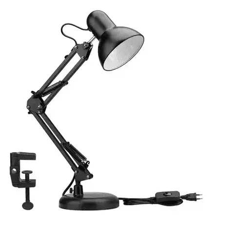 Luminária De Mesa Articulada Modelo Com Base e Garra Cor Preto