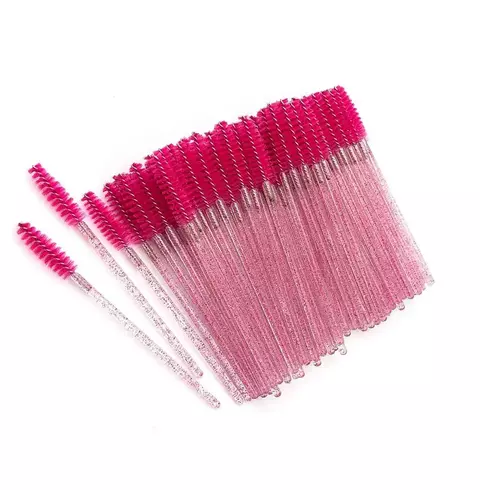 Escovinhas pink com glitter 50 unidades