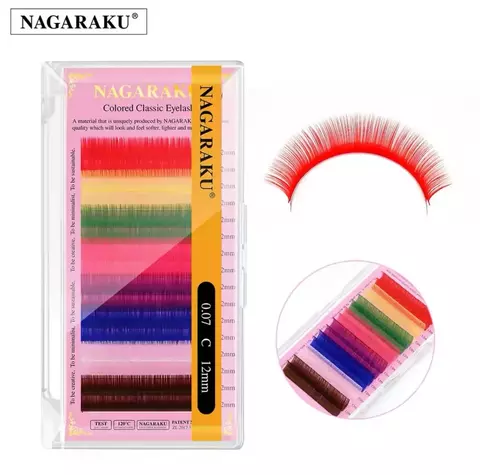 Cílios Nagaraku colorido volume russo 0.07D