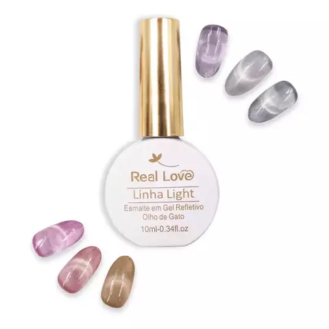 Esmalte em Gel magnético Refletivo Glitter Olho de Gato 10ml - Real Love