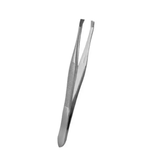 Pinça para sobrancelha Soling reta prata ref 121