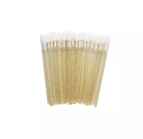 Lipbrush dourado glitter bastão aplicador de batom 50 unidades