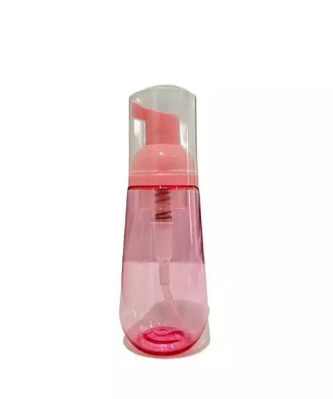 Pump espumador rosa com transparência arredondado 50ml