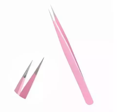 Pinça reta rosa simples