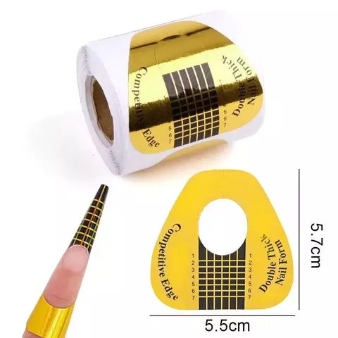 Molde adesivo de papel para unhas de gel
