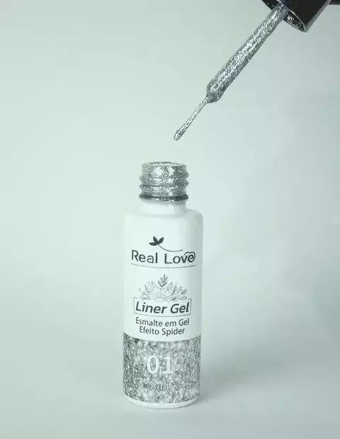 Esmalte em Gel Line Art Prata (Efeito Spider) 10ml - Real Love