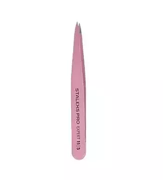 Pinça de Sobrancelha Staleks Pro - TE-11-5- Rosa - Série Expert - Ponta Fina