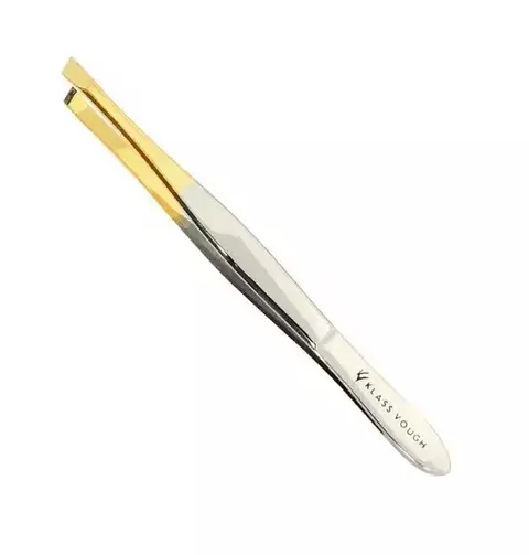 Pinça Profissional Ponta Chanfrada dourada TW-085HG Klass vough