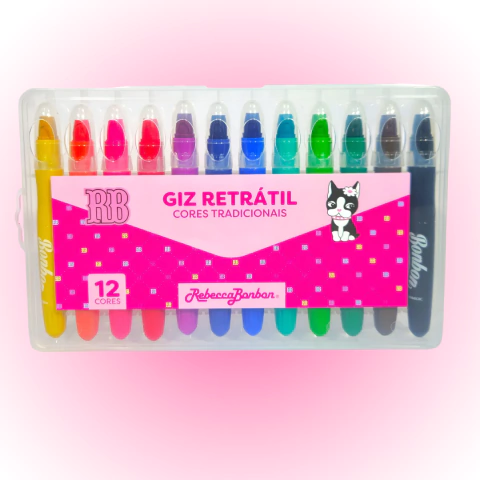 Giz Retrátil Rebecca Bonbon 12 cores